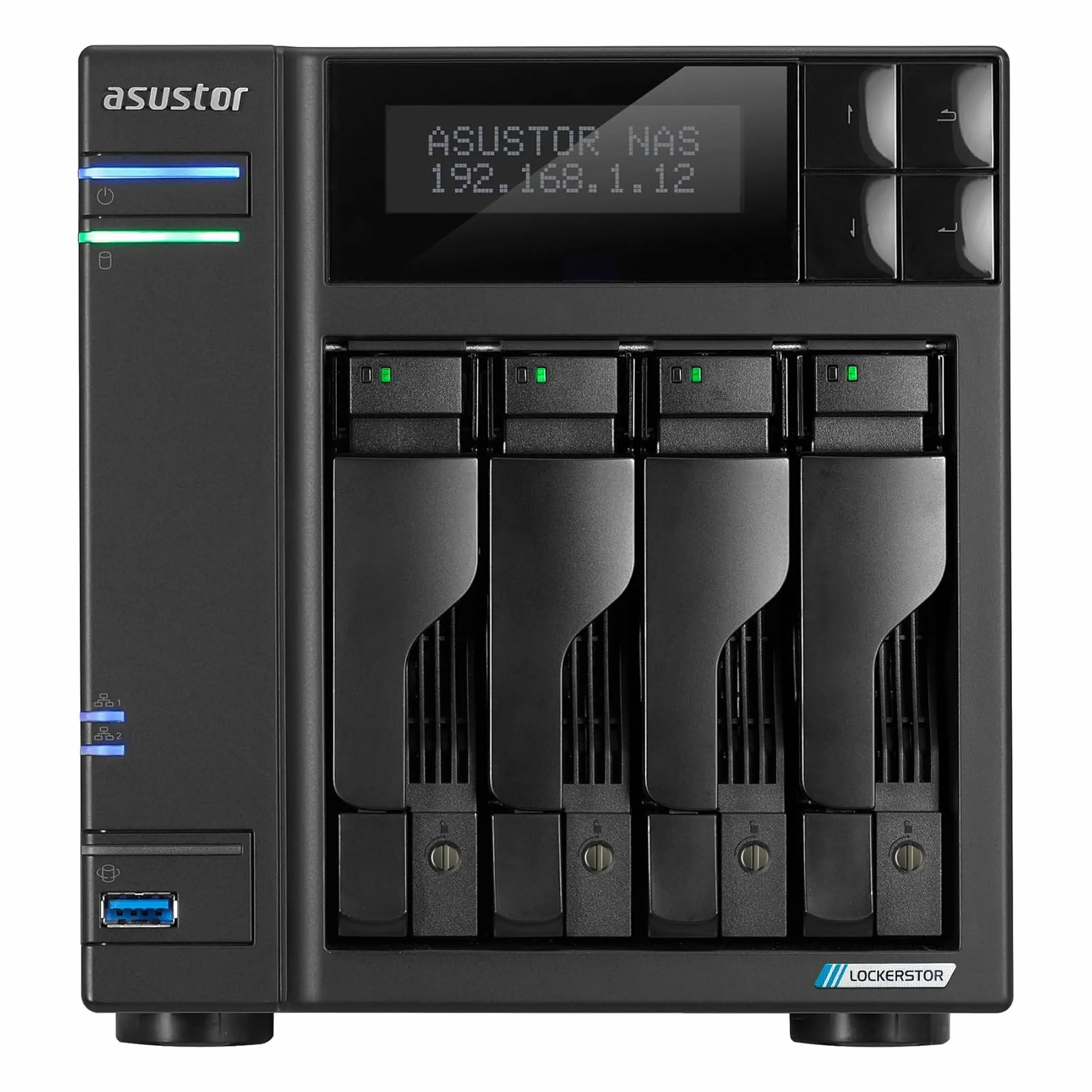 Asustor Lockerstor 4 Gen2+ AS6704T V2 4GB (4x32TB Desteği) RAID(0-1-5-6-10) NAS Depolama Ünitesi