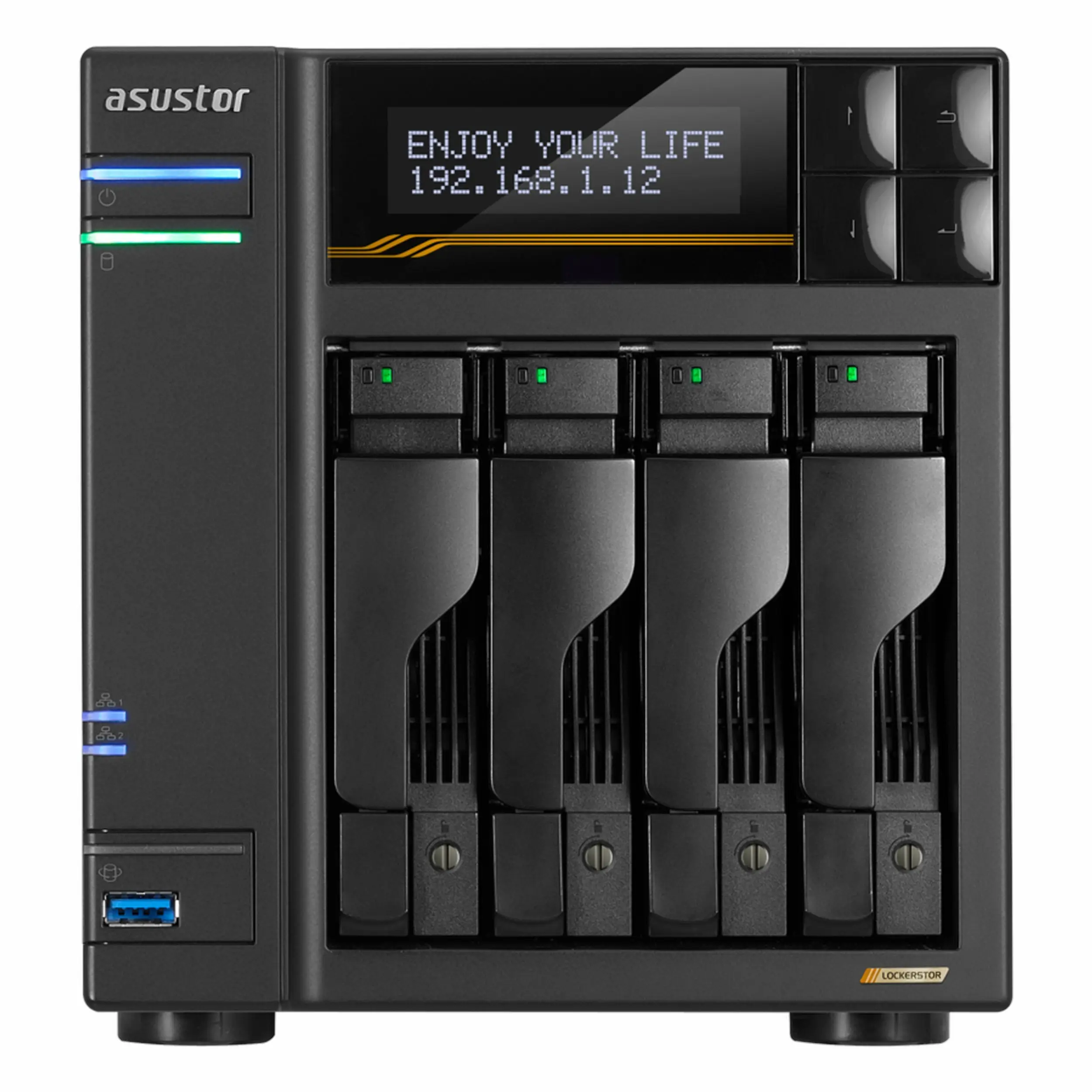 Asustor Lockerstor 4 Gen3 AS6804T 16GB (4x32TB Desteği) RAID(0-1-5-6-10) NAS Depolama Ünitesi