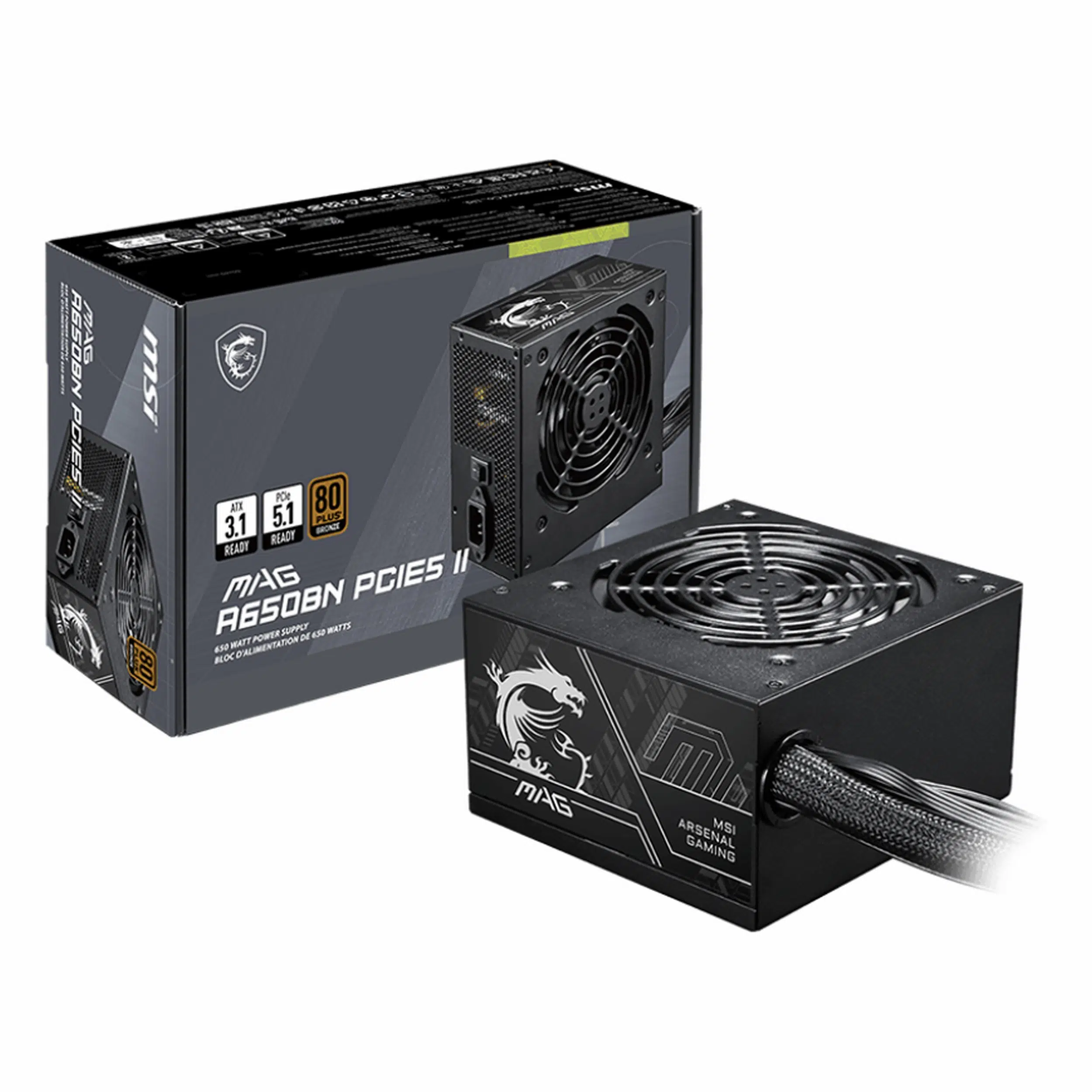 MSI MAG A650BN PCIE5 II 650W 80+ Bronz Güç Kaynağı