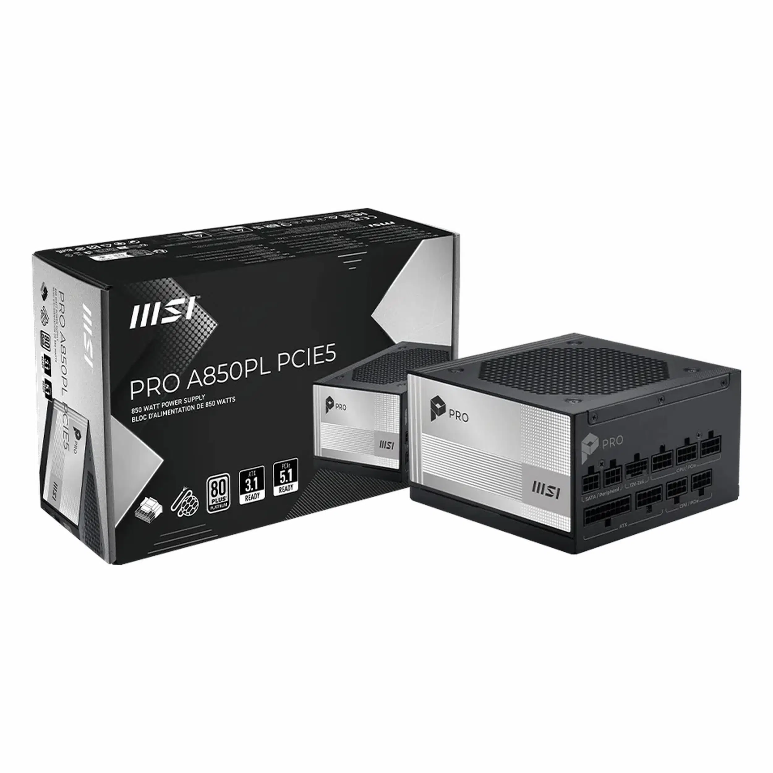 MSI PRO A850PL PCIE5 850W 80+ Platin Modüler Güç Kaynağı