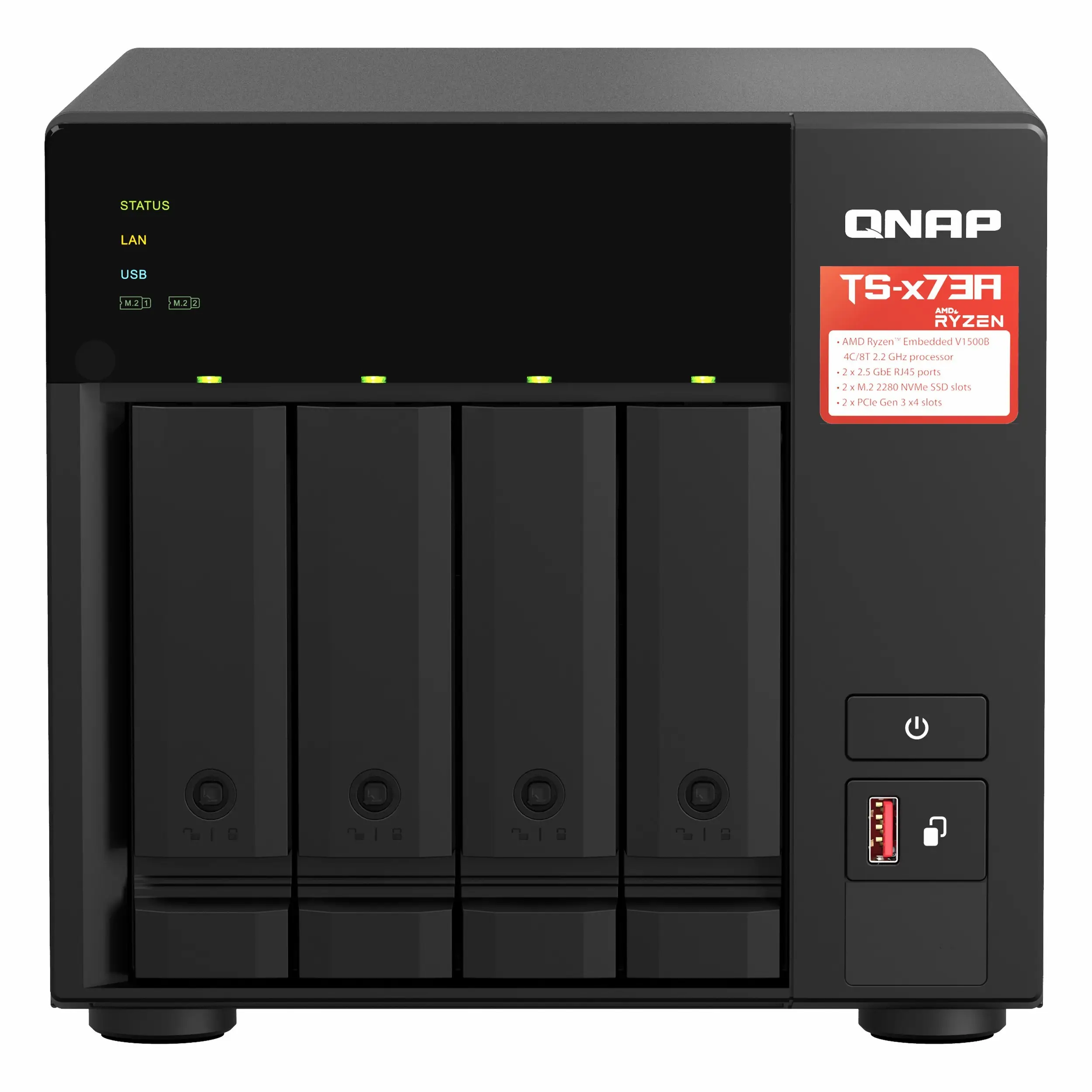 QNAP TS-473A02 24GB (4x32TB Desteği) RAID(0-1-5-6-10) NAS Depolama Ünitesi